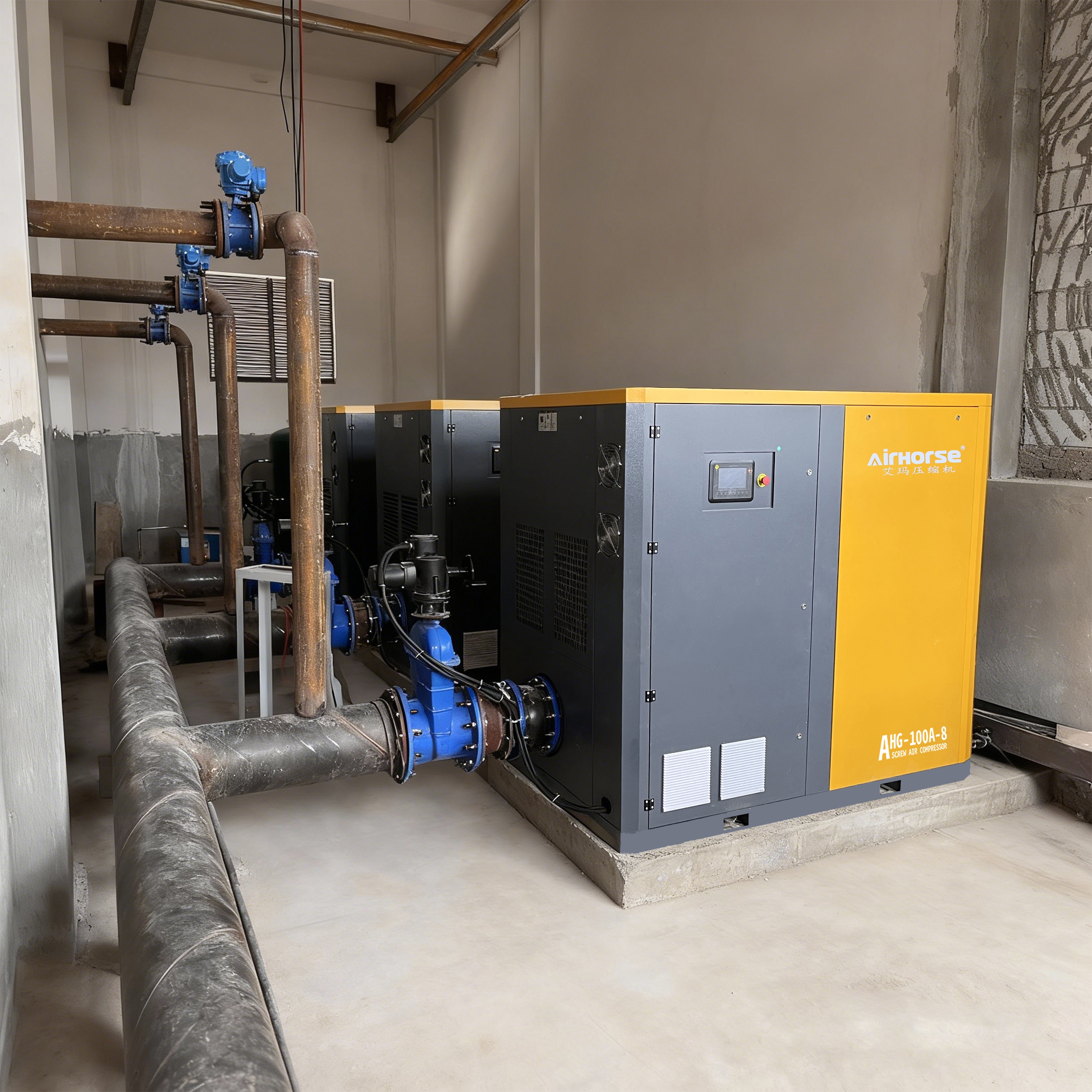 Three units of 75kW Oil-Free Screw Blowers Provide Green Compressed Air for a Waste water Treatment Plant in Guangxi